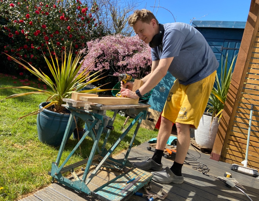 Me building garden bench