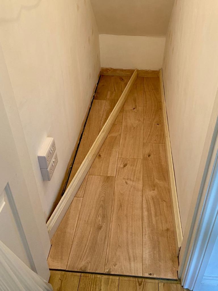 Under-stair cupboard flooring 2